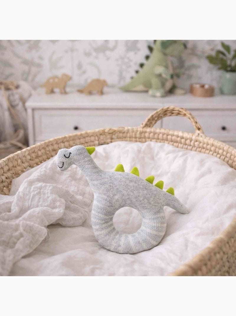 Sevira kids | hochet bébé en coton tricoté dinosaure Gris - Kiabi