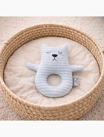 Sevira kids | hochet bébé en coton tricoté ourson