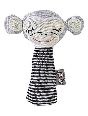 Sevira kids | hochet bébé en coton tricoté singe