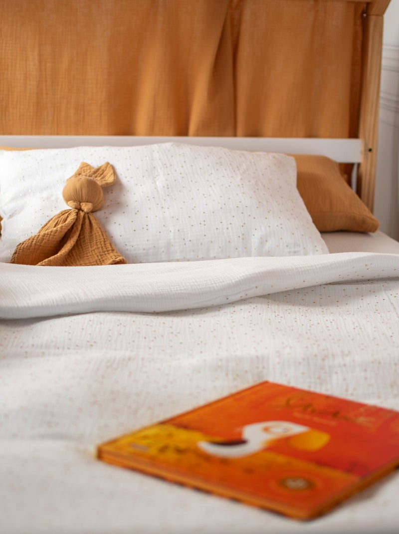 Sevira kids | housse de couette en gaze de coton jeanne Blanc Doré - Kiabi