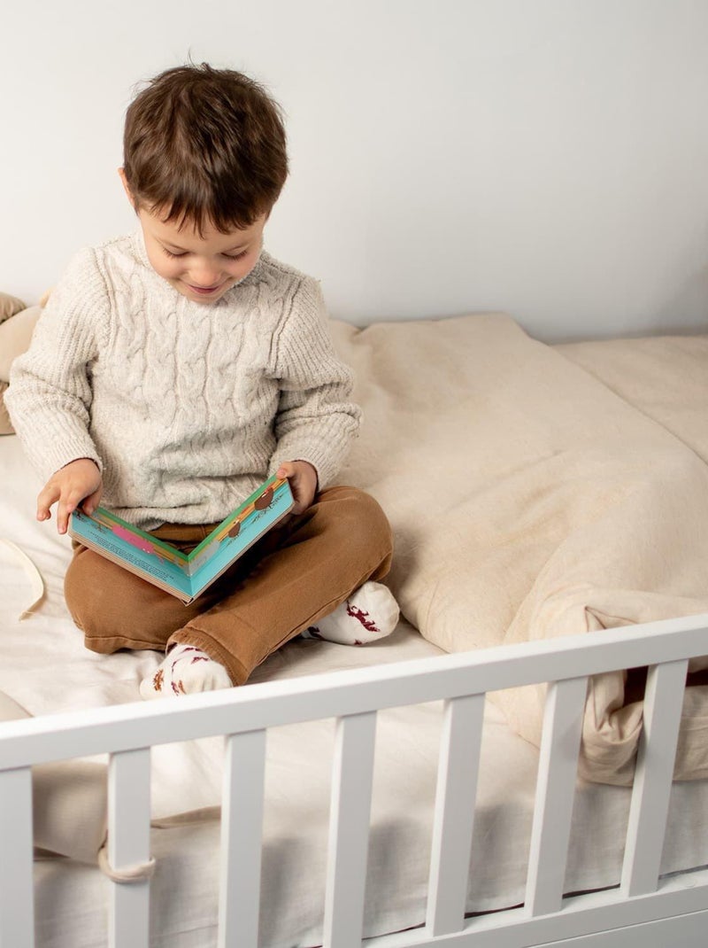 Sevira kids | housse de couette réversible en lin lavé Vert d'eau - Kiabi