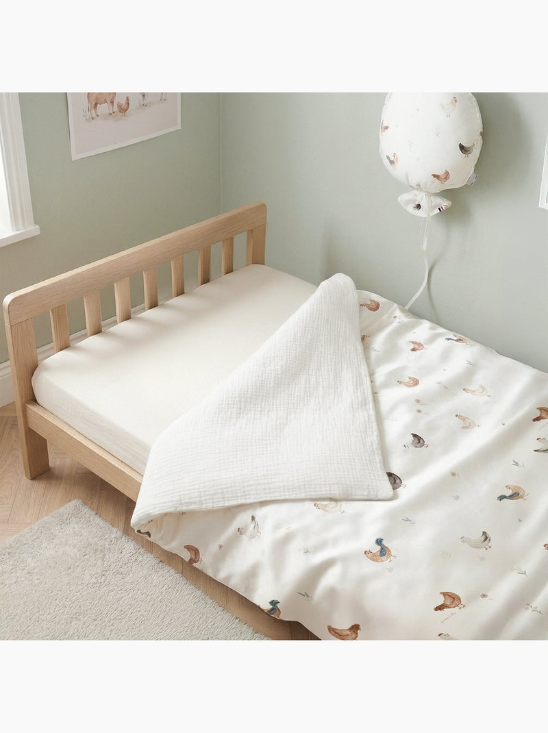 Sevira kids | housse de couette réversible gallina Ecru - Kiabi