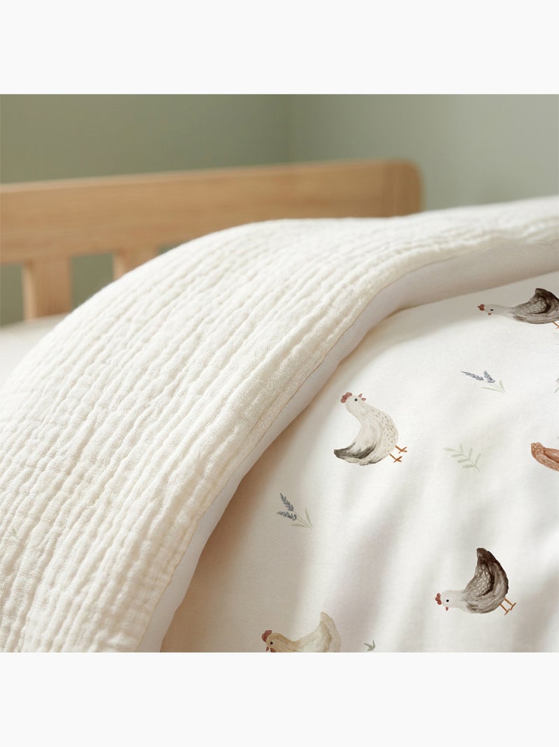 Sevira kids | housse de couette réversible gallina Ecru - Kiabi