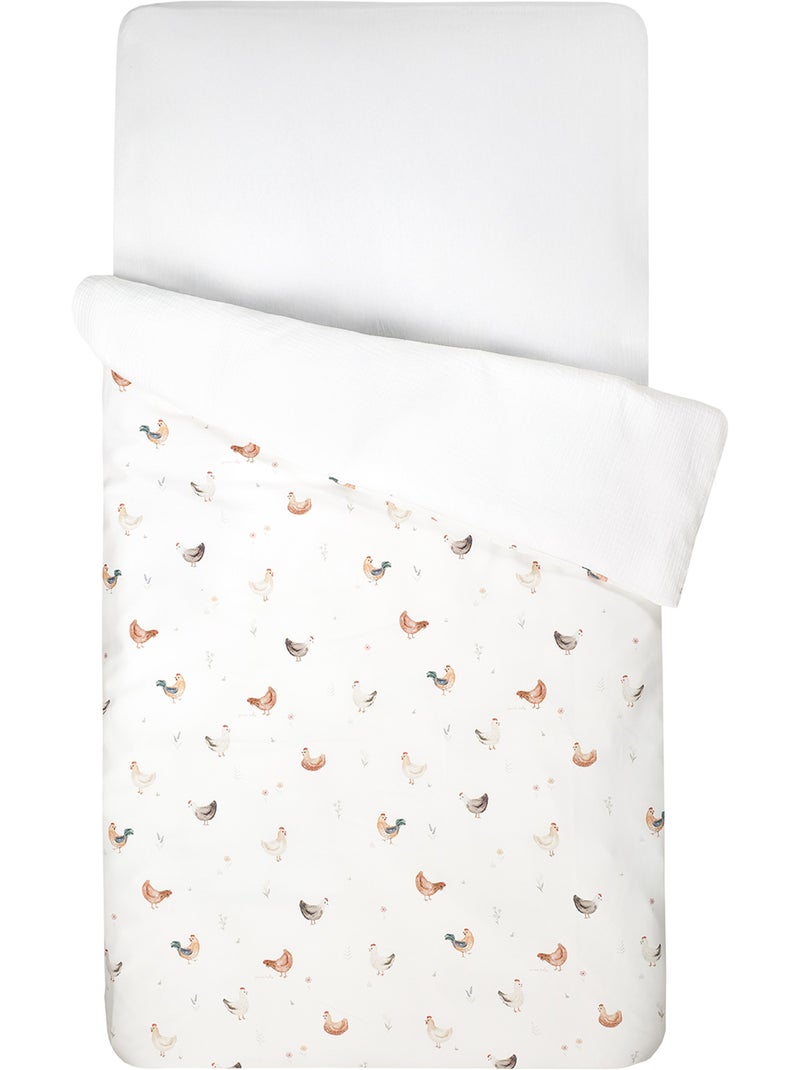 Sevira kids | housse de couette réversible gallina Ecru - Kiabi