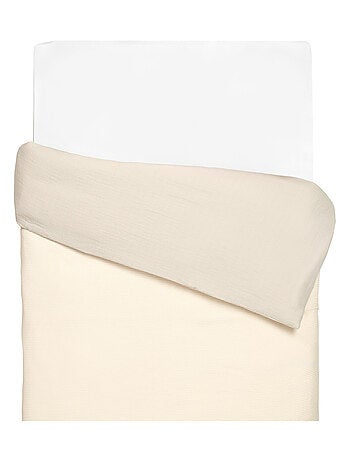 Sevira kids | housse de couette réversible gaze de coton & nid d'abeille