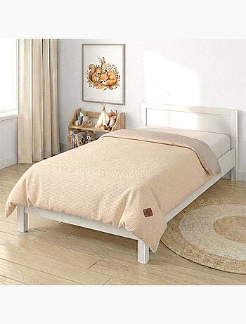 Sevira kids | housse de couette réversible gaze de coton & nid d'abeille