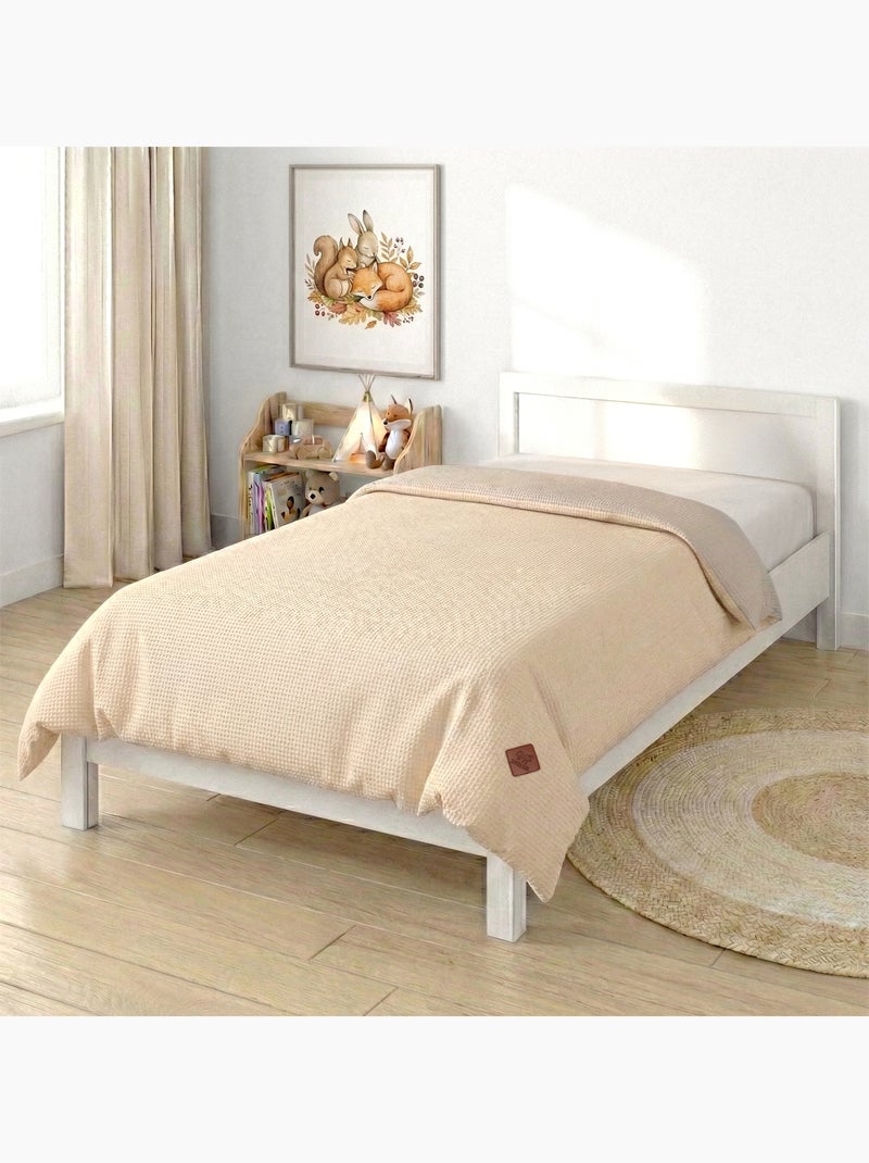 Sevira kids | housse de couette réversible gaze de coton & nid d'abeille Beige - Kiabi