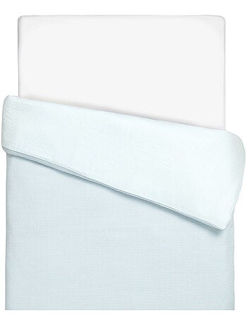 Sevira kids | housse de couette réversible gaze de coton & nid d'abeille