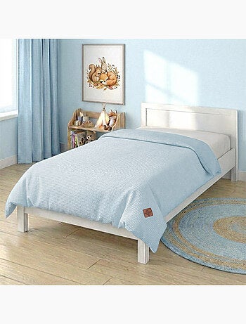 Sevira kids | housse de couette réversible gaze de coton & nid d'abeille