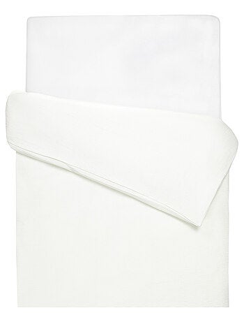 Sevira kids | housse de couette réversible gaze de coton & nid d'abeille