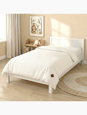 Sevira kids | housse de couette réversible gaze de coton & nid d'abeille