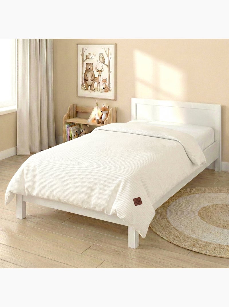 Sevira kids | housse de couette réversible gaze de coton & nid d'abeille Ecru - Kiabi