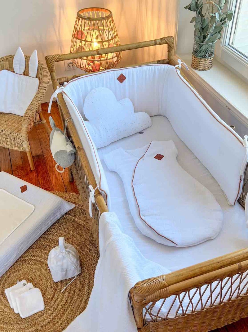 Sevira kids | housse de matelas à langer en gaze de coton jeanne Bleu - Kiabi
