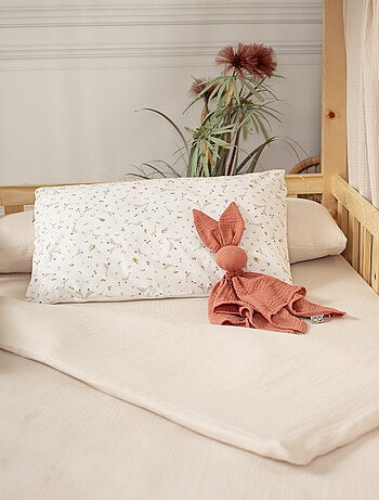 Sevira kids | housse pour traversin plat en gaze de coton jeanne