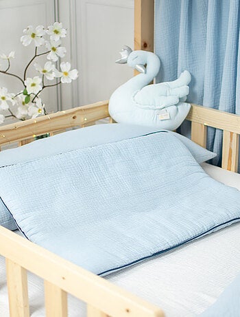 Sevira kids | housse pour traversin plat en gaze de coton jeanne