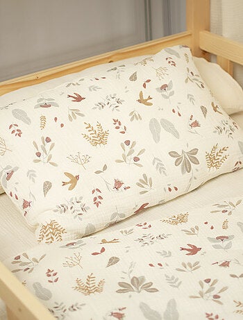 Sevira kids | housse pour traversin plat en gaze de coton jeanne