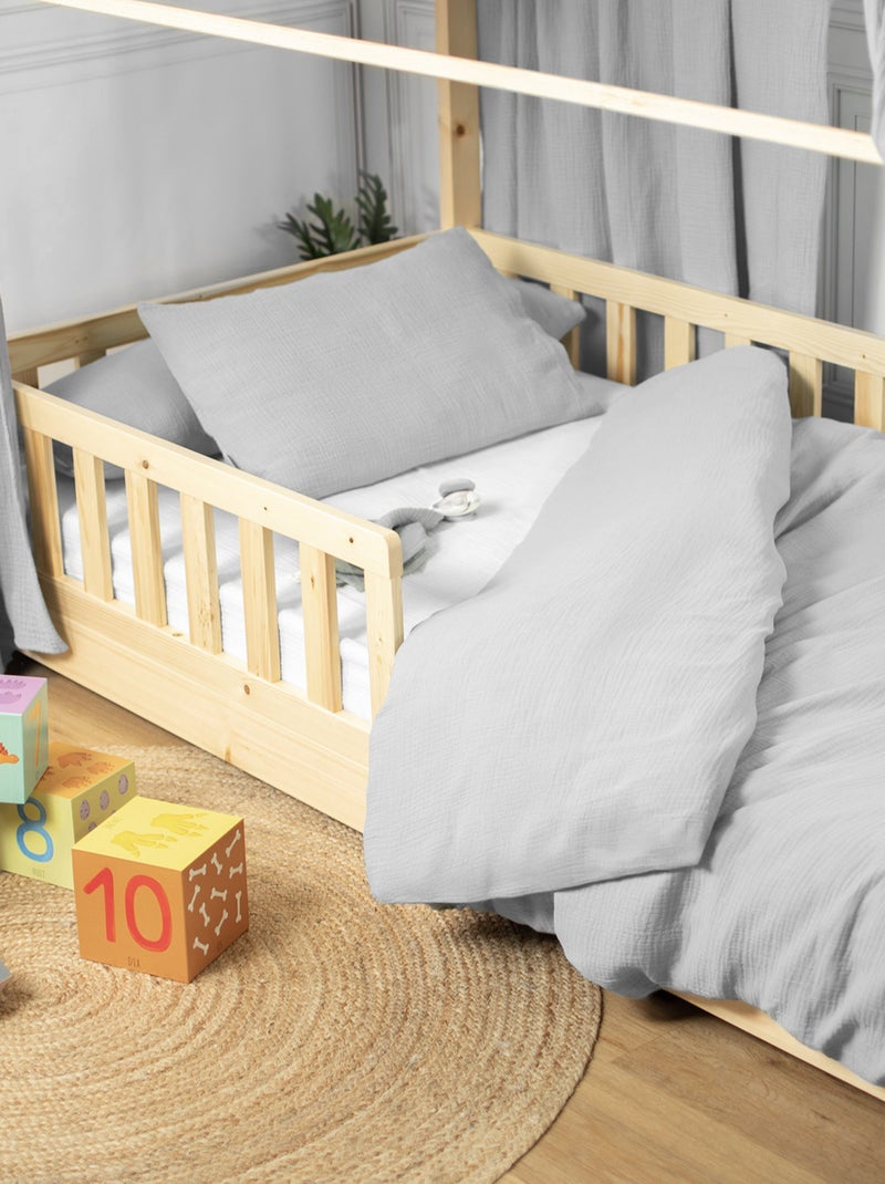 Sevira kids | housse pour traversin plat en gaze de coton jeanne Gris - Kiabi