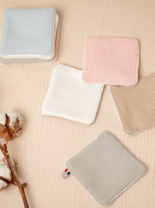 Sevira kids | lingettes bébé lavables 8 pièces nid d'abeille & bambou - Kiabi