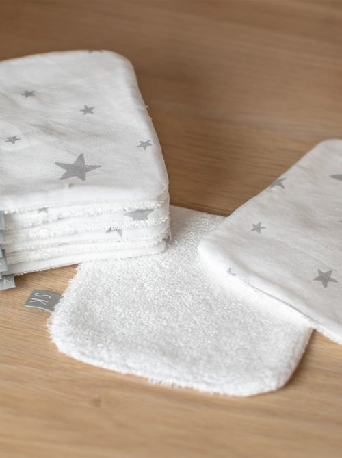 Sevira kids | lingettes bébé lavables en 100% coton 8 pièces stella - Kiabi