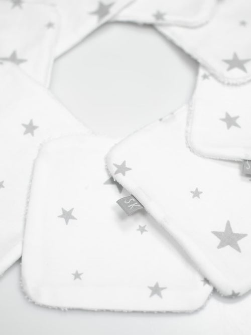 Sevira kids | lingettes bébé lavables en 100% coton 8 pièces stella - Kiabi