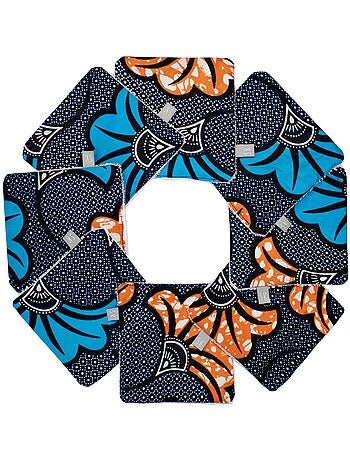 Sevira kids | lingettes lavables 8 pièces wax fleurs de mariage