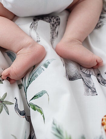 Sevira kids | lot de 3 draps housses couffin en coton safari