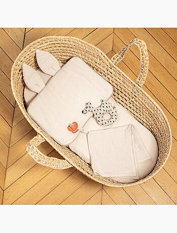 Sevira kids | lot de 3 draps housses couffin en coton sidonia