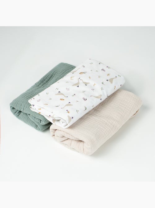 Sevira kids | lot de 3 draps housses couffin en coton sidonia - Kiabi