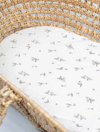 Sevira kids | lot de 3 draps housses couffin en gaze de coton melody
