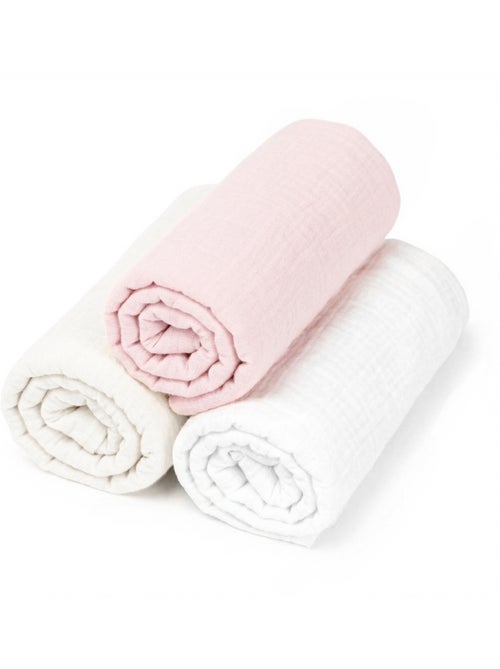 Sevira kids | lot de 3 draps housses couffin en gaze de coton pastel - Kiabi Sevira kids | lot de 3 draps housses couffin en gaze de coton pastel - Kiabi
