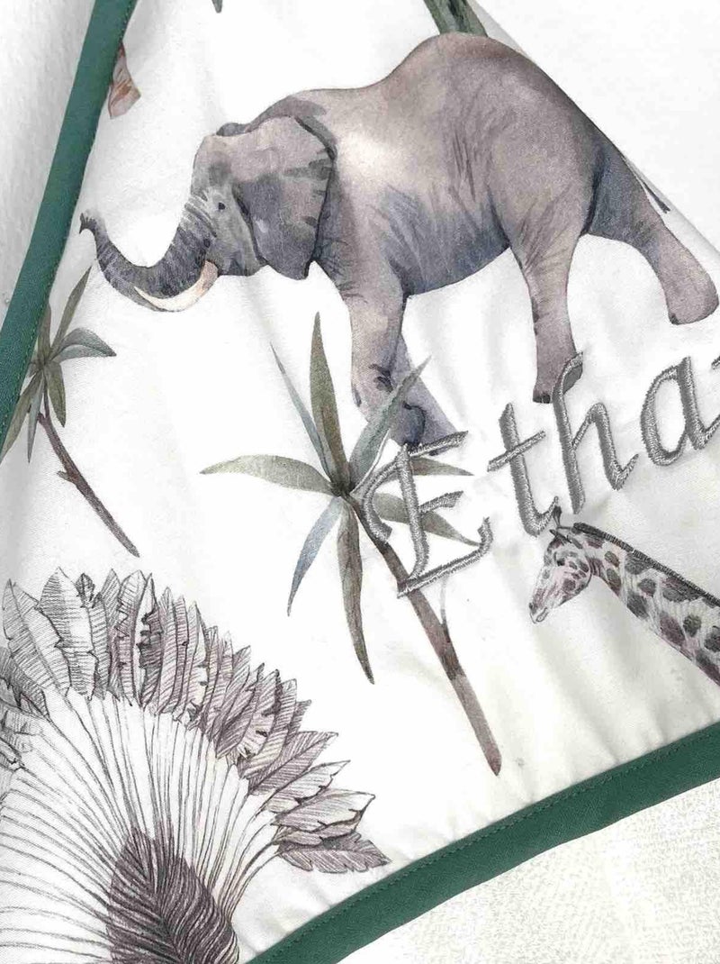 Sevira kids | ma première cape de bain en bambou safari Blanc - Kiabi