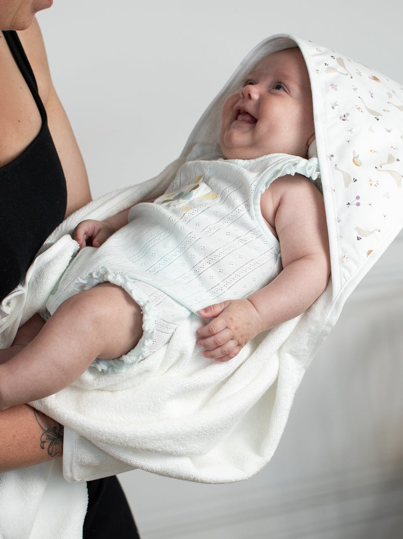 Sevira kids | ma première cape de bain en coton et bambou sidonia Blanc - Kiabi