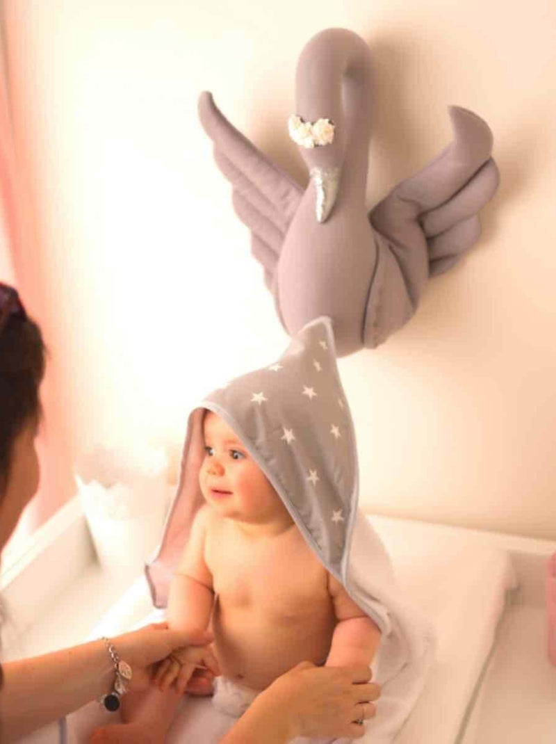 Sevira kids | ma première cape de bain en coton et bambou stella Blanc - Kiabi
