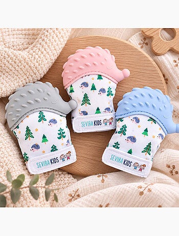 Sevira kids | moufle de dentition bébé sensorielle hérisson
