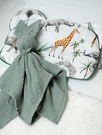 Sevira kids | oreiller coussin plat réversible safari