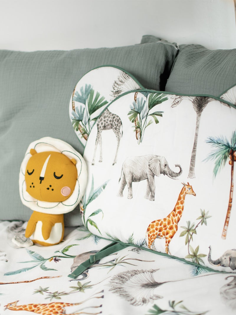 Sevira kids | oreiller coussin plat réversible  safari Vert - Kiabi