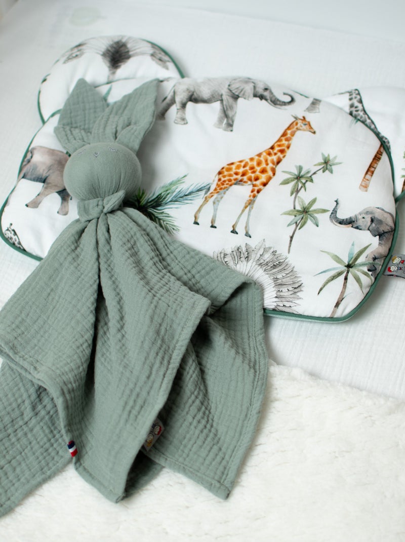 Sevira kids | oreiller coussin plat réversible  safari Vert - Kiabi