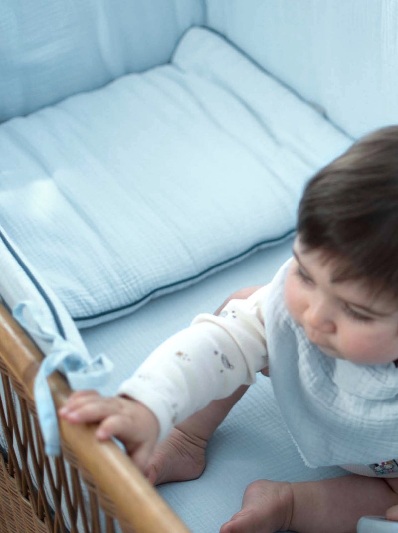 Sevira kids | oreiller plat en gaze de coton jeanne Bleu - Kiabi