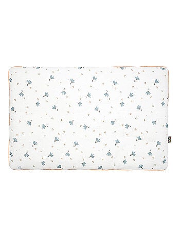 Sevira kids | oreiller plat réversible en gaze de coton bleuet