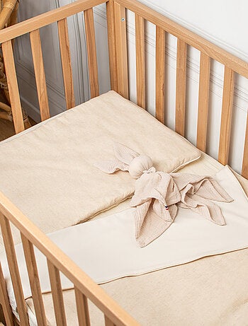 Sevira kids | oreiller plat réversible en lin lavé