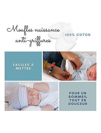 Sevira kids | pack cadeau naissance avec moufles anti-griffures