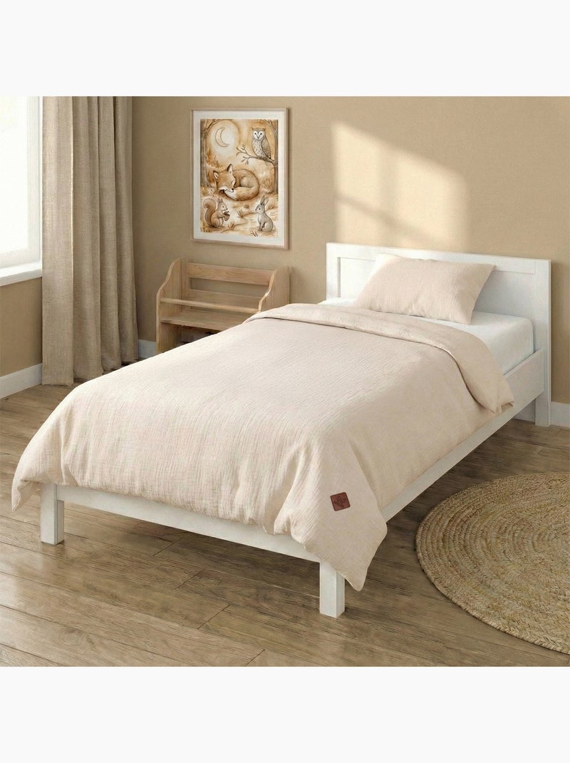 Sevira kids | parure de lit housse de couette et taie d'oreiller jeanne Beige - Kiabi