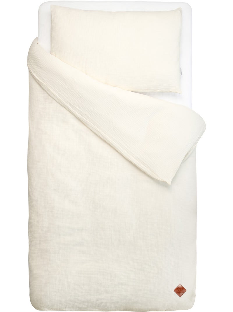 Sevira kids | parure de lit housse de couette et taie d'oreiller jeanne Ecru - Kiabi