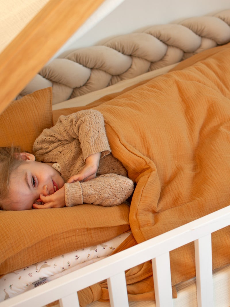 Sevira kids | parure de lit housse de couette et taie d'oreiller jeanne Marron - Kiabi