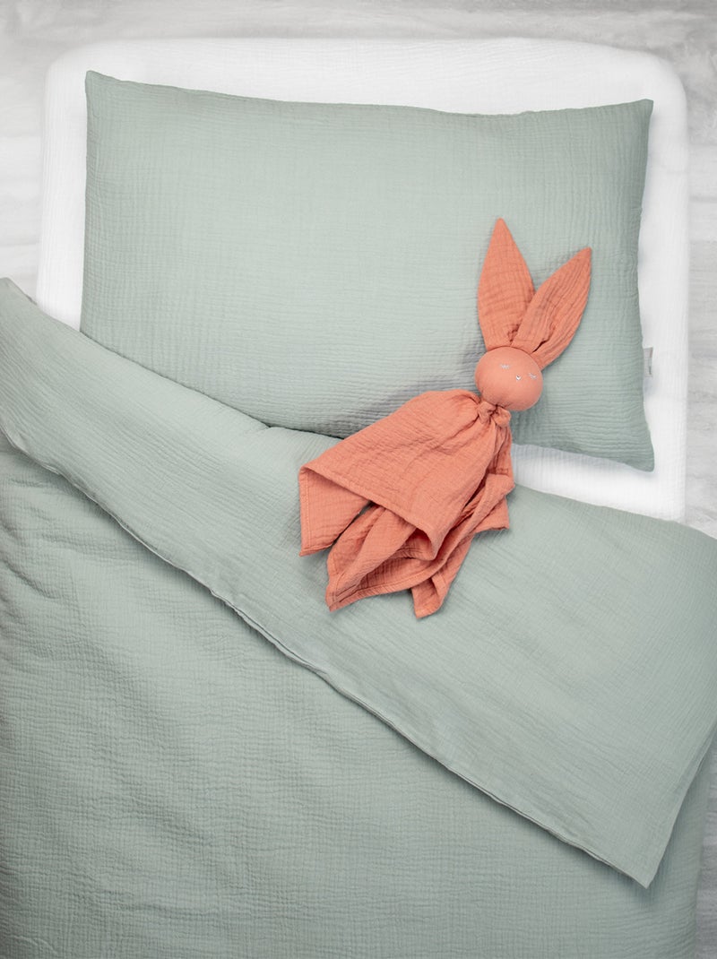 Sevira kids | parure de lit housse de couette et taie d'oreiller jeanne Vert d'eau - Kiabi
