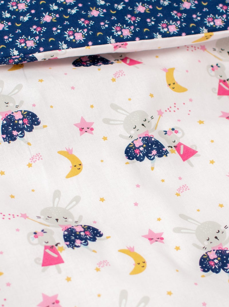 Sevira kids | parure de lit réversible en coton fairy flore Rose - Kiabi