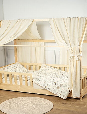 Sevira kids | parure de lit réversible en gaze de coton aube