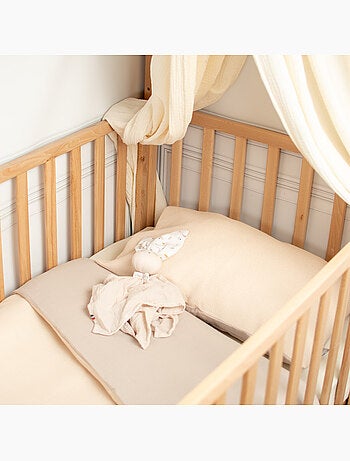 Sevira kids | parure de lit réversible gaze de coton & nid d'abeille