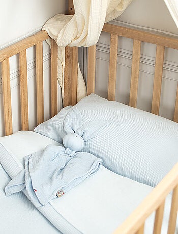 Sevira kids | parure de lit réversible gaze de coton & nid d'abeille