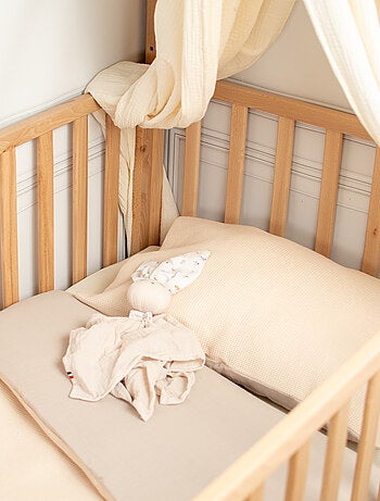 Sevira kids | parure de lit réversible gaze de coton & nid d'abeille